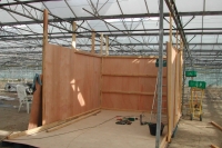 Construction of the dryer in May 2007. Built in the greenhouse, it allows us to use 